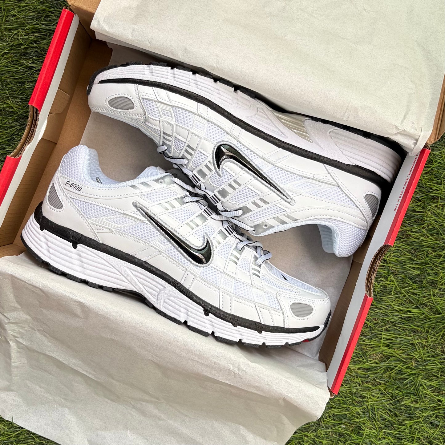 Nike P-6000 "White Metallic Silver Black"