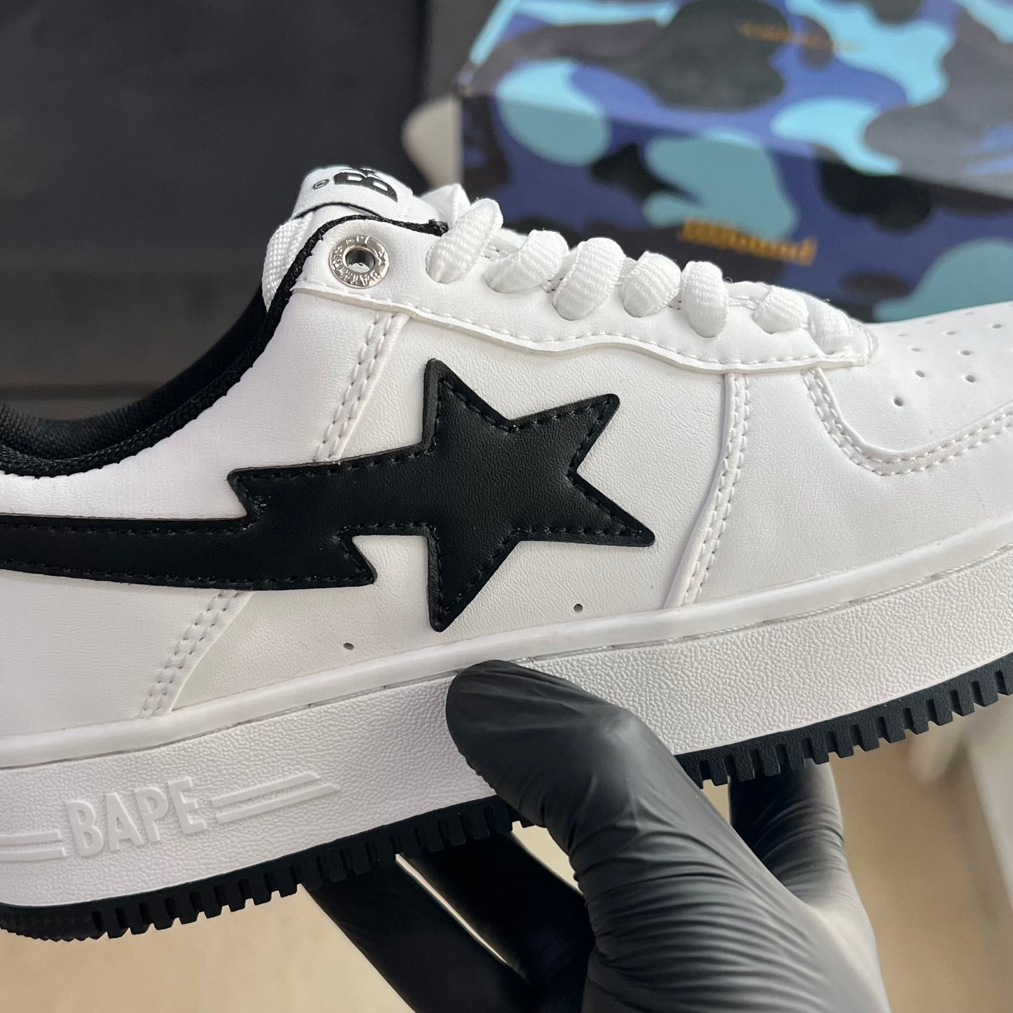 Bapesta x jjjjound "White/Black"
