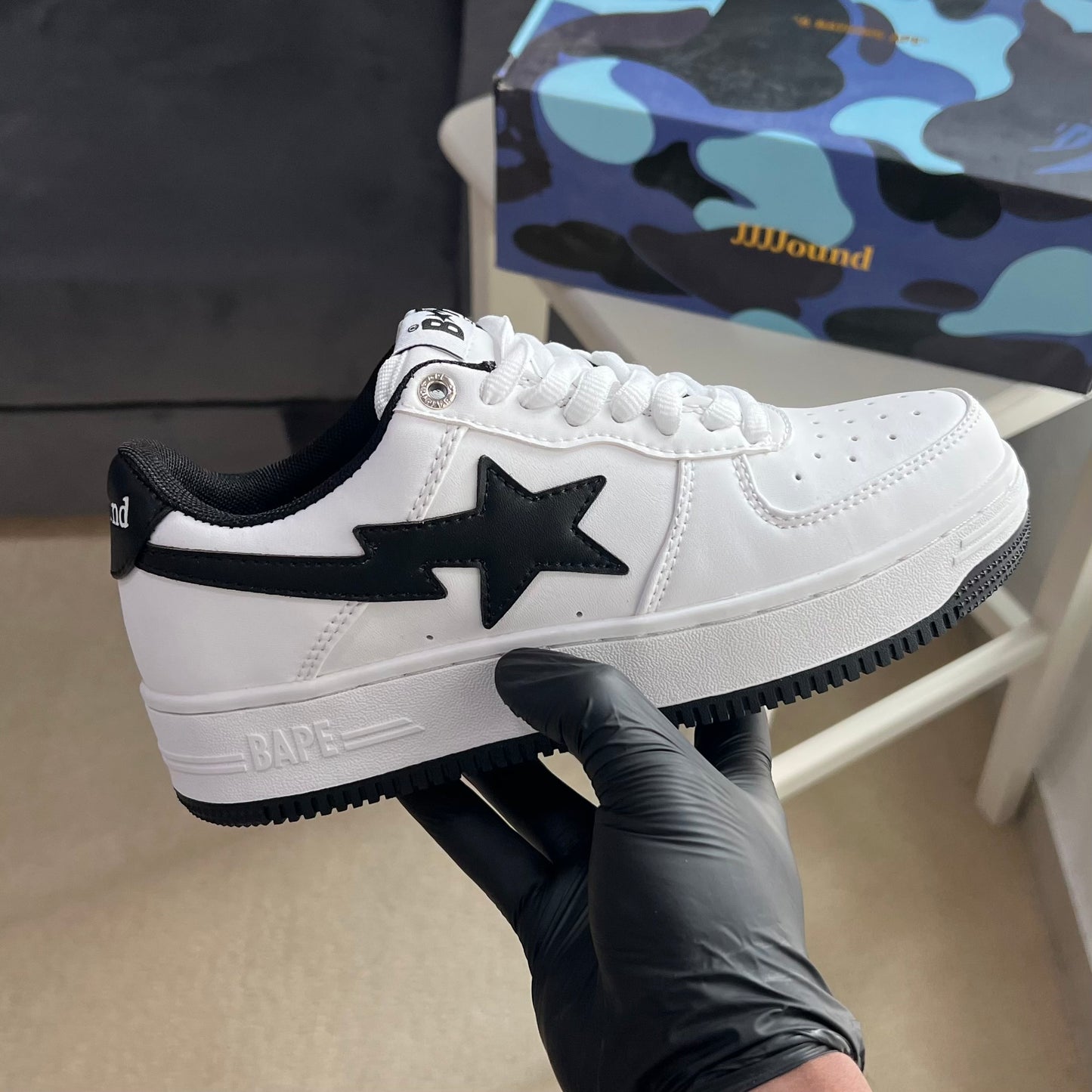 Bapesta x jjjjound "White/Black"