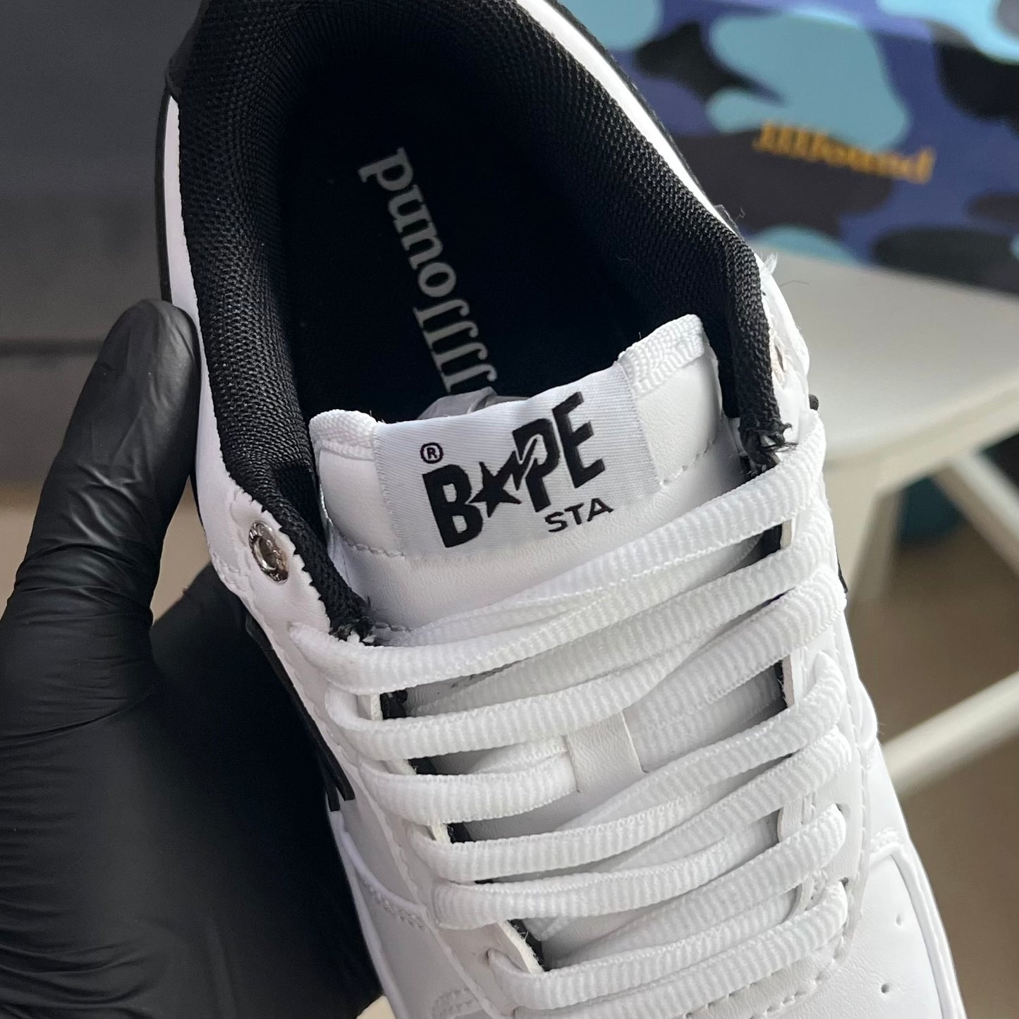 Bapesta x jjjjound "White/Black"