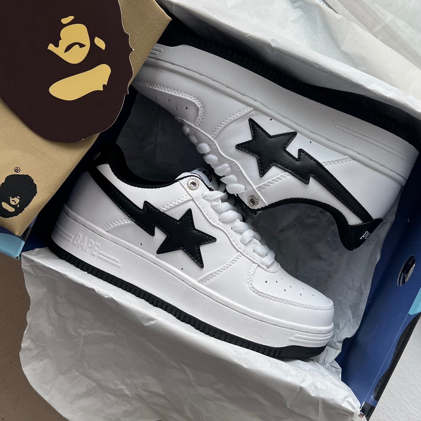 Bapesta x jjjjound "White/Black"
